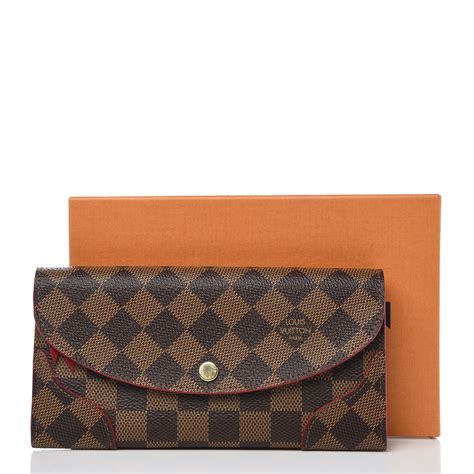 LOUIS VUITTON Damier Ebene Caissa Wallet Cherry